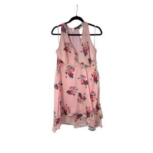 19 Cooper Women's Floral Swiss Dot Fit and Flare Halter Dress XL